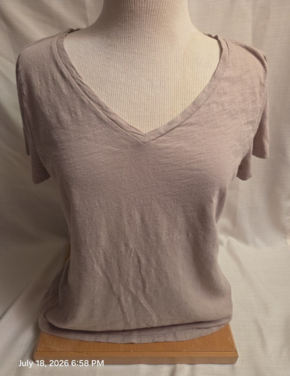 Sonoma Life + Style Everyday Tee Women’s L Purple Cotton V-Neck Short Sleeve